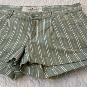 Abercrombie & Fitch Striped Shorts Size 8 Green Low Rise